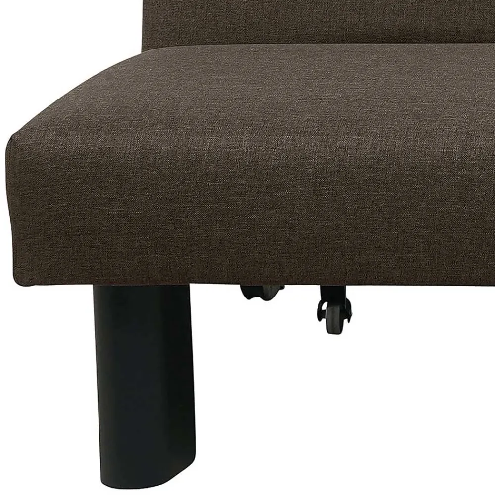 Wohnen Sofa mit Bettfunktion in Braun mit Schwarz - Amor