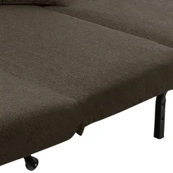 Wohnen Sofa mit Bettfunktion in Braun mit Schwarz - Amor