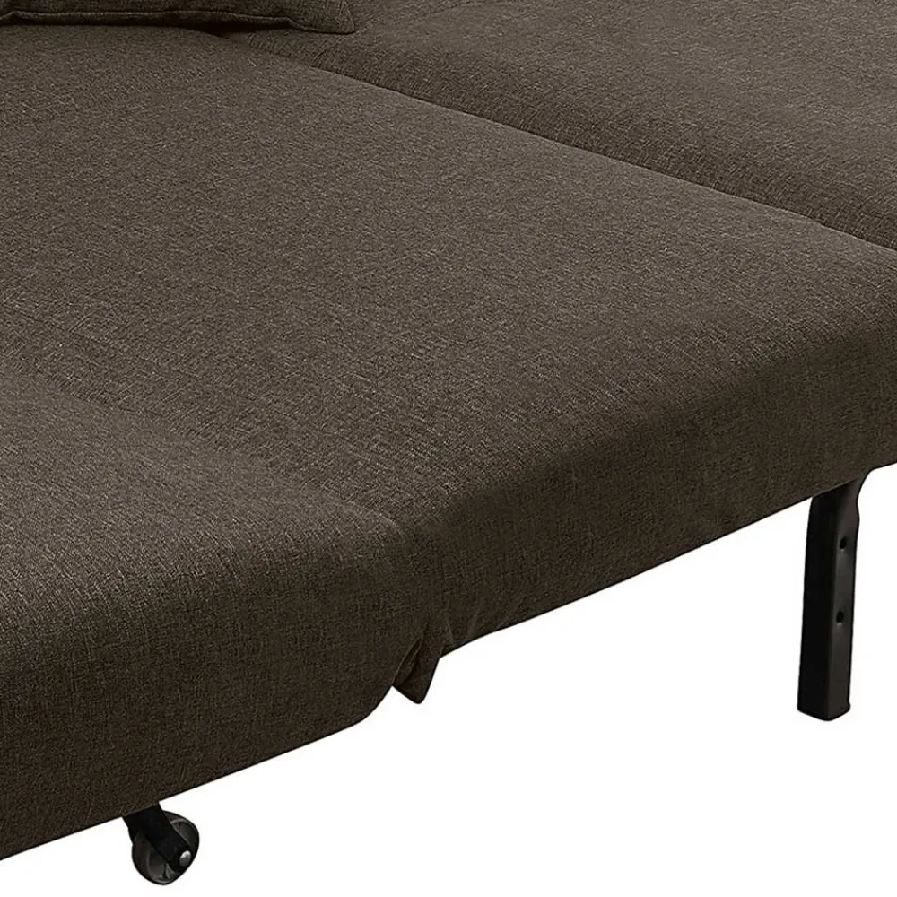 Wohnen Sofa mit Bettfunktion in Braun mit Schwarz - Amor