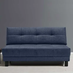 Wohnen Sofa mit Bettfunktion in Blau Webstoff - Sulara
