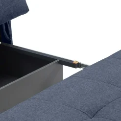 Wohnen Sofa mit Bettfunktion in Blau Webstoff - Sulara