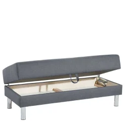 Wohnen Schlafsofas*Sofaecke in Jeansblau mit Chrom - Rudolf (zweiteilig)