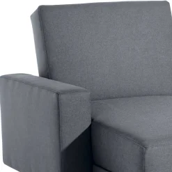 Wohnen Schlafsofas*Sofaecke in Jeansblau mit Chrom - Rudolf (zweiteilig)