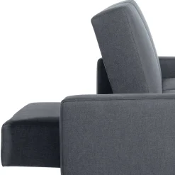 Wohnen Schlafsofas*Sofaecke in Jeansblau mit Chrom - Rudolf (zweiteilig)