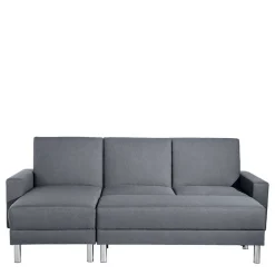 Wohnen Schlafsofas*Sofaecke in Jeansblau mit Chrom - Rudolf (zweiteilig)