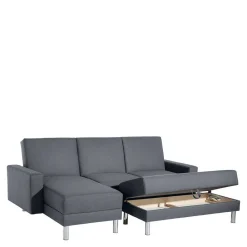 Wohnen Schlafsofas*Sofaecke in Jeansblau mit Chrom - Rudolf (zweiteilig)