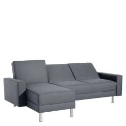 Wohnen Schlafsofas*Sofaecke in Jeansblau mit Chrom - Rudolf (zweiteilig)