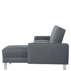 Wohnen Schlafsofas*Sofaecke in Jeansblau mit Chrom - Rudolf (zweiteilig)