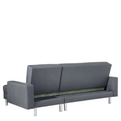 Wohnen Schlafsofas*Sofaecke in Jeansblau mit Chrom - Rudolf (zweiteilig)
