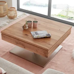 Wohnen Naturholzmöbel|Massivholzmöbel*Sofatisch auf Säulengestell - Esniwida