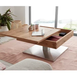 Wohnen Naturholzmöbel|Massivholzmöbel*Sofatisch auf Säulengestell - Esniwida