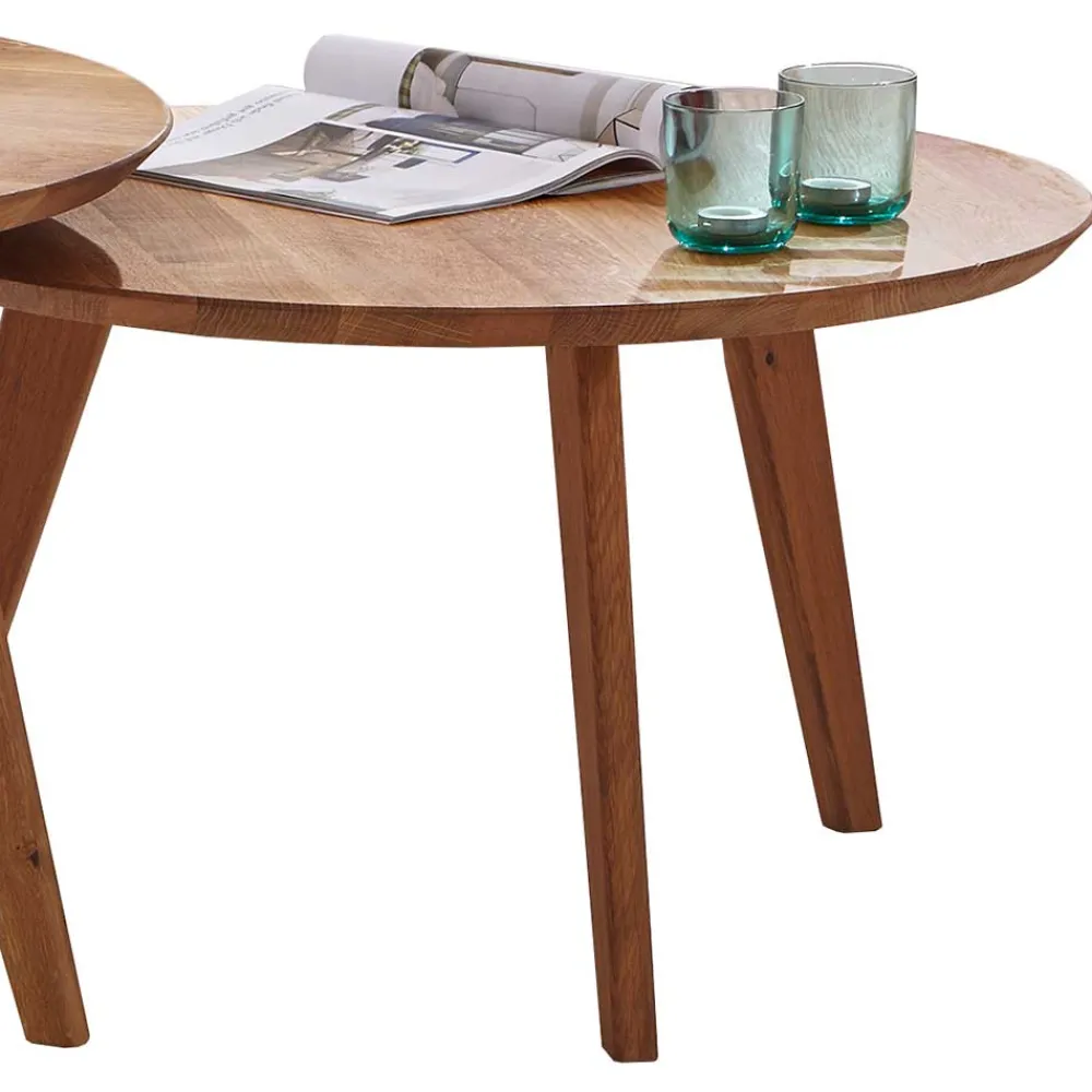 Wohnen Couchtisch|Retro Möbel*Sofatisch Set aus Wildeiche Massivholz - Ofmany (zweiteilig)