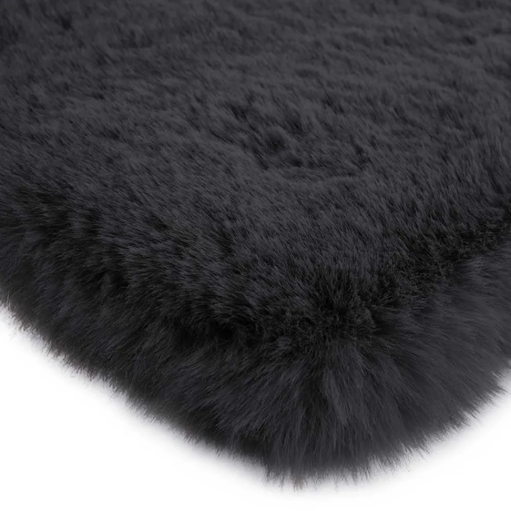 Wohnen Teppiche*Softer Kunstfellteppich in Anthrazit - Mectilda