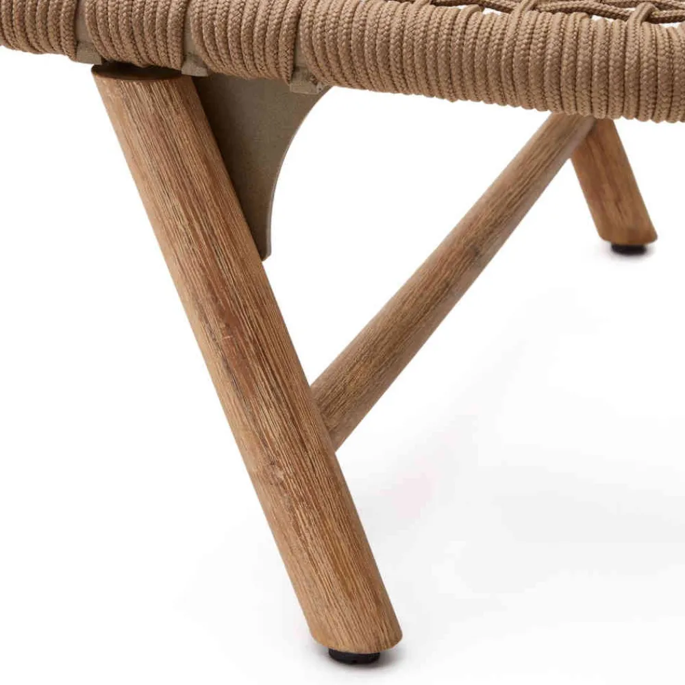 Wohnen Rattanmöbel|Balkonmöbel*Sonnenliege aus Kordelgeflecht in Beige - Draguno