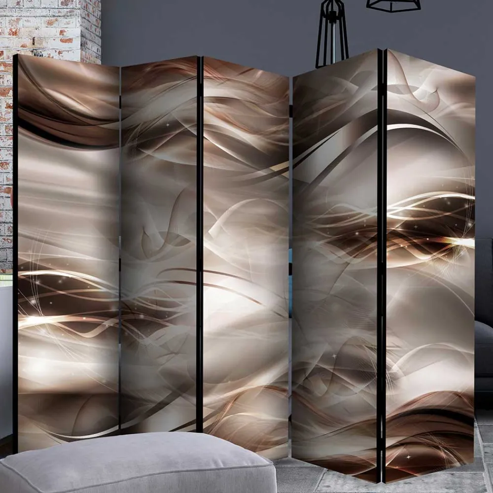 Wohnen Spanische Wand in Braun & Hellgrau bedruckt - Dennja