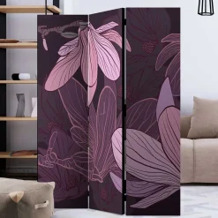 Wohnen Paravents|Wohnzimmer-Regale*Spanischer Raumteiler mit Blumen Motiv in Lila Rosa - Cino