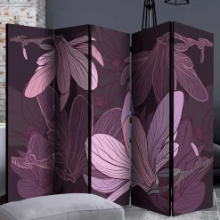 Wohnen Paravents|Wohnzimmer-Regale*Spanischer Raumteiler mit Blumen Motiv in Lila Rosa - Cino