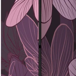 Wohnen Paravents|Wohnzimmer-Regale*Spanischer Raumteiler mit Blumen Motiv in Lila Rosa - Cino