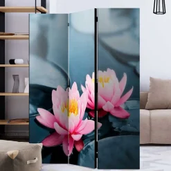 Wohnen Wohnzimmer-Regale|Paravents*Spanischer Raumteiler mit Foto Rosa Seerose - Emek
