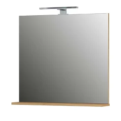 Wohnen Glasmöbel|Badezimmer Komplett*Spiegel & Beckenschrank in Weiß Glanz - Narilos (zweiteilig)