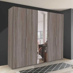 Wohnen Spiegel Kleiderschrank in Holz-Nachbildung - Crenba