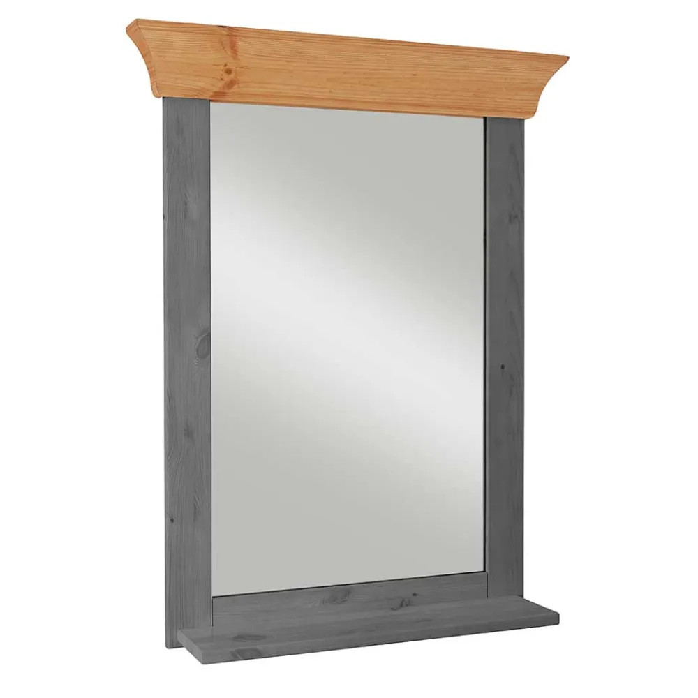 Wohnen Spiegel mit Ablage und Holzrahmen zweifarbig - Glams