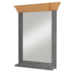 Wohnen Spiegel mit Ablage und Holzrahmen zweifarbig - Glams