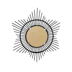 Wohnen Rattanmöbel|Spiegel*Spiegel mit Rattanrahmen im Stern Look - Manna