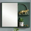 Wohnen Spiegel mit Regal in Dunkelgrün - Aqua