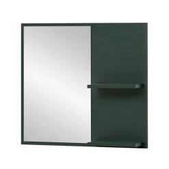 Wohnen Spiegel mit Regal in Dunkelgrün - Aqua
