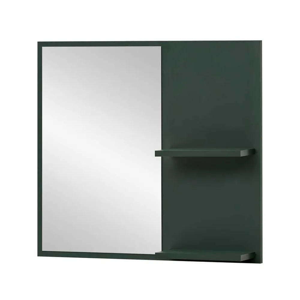 Wohnen Spiegel mit Regal in Dunkelgrün - Aqua