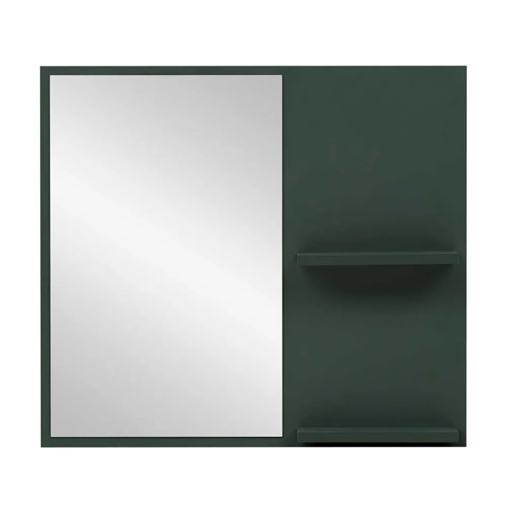 Wohnen Spiegel mit Regal in Dunkelgrün - Aqua