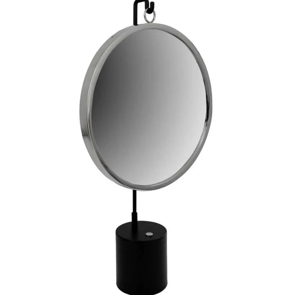Wohnen Spiegel mit Ständer in Silber und Schwarz - Fraduno