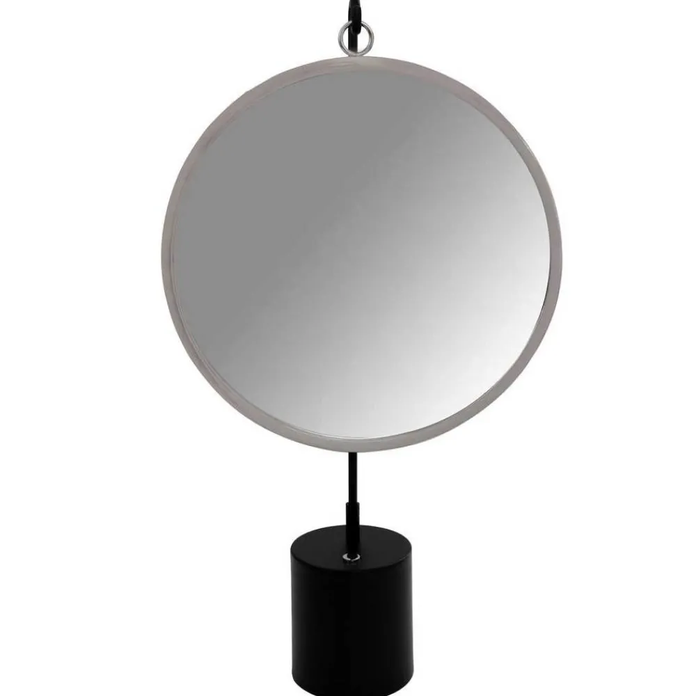 Wohnen Spiegel mit Ständer in Silber und Schwarz - Fraduno