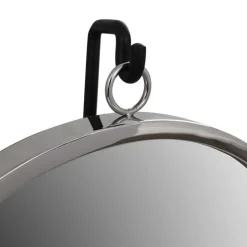 Wohnen Spiegel mit Ständer in Silber und Schwarz - Fraduno