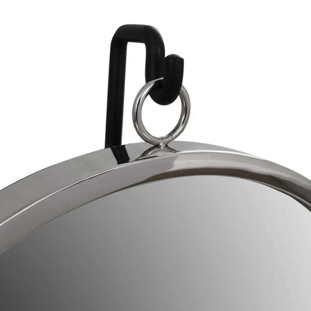 Wohnen Spiegel mit Ständer in Silber und Schwarz - Fraduno