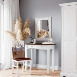 Wohnen Spiegel mit weißem Massivholzrahmen - Indico