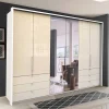 Wohnen Weiße Möbel|Glasmöbel*Spiegel Schlafzimmerschrank mit Falttüren - Zidarie