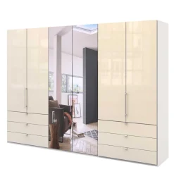 Wohnen Weiße Möbel|Glasmöbel*Spiegel Schlafzimmerschrank mit Falttüren - Zidarie