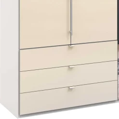 Wohnen Weiße Möbel|Glasmöbel*Spiegel Schlafzimmerschrank mit Falttüren - Zidarie