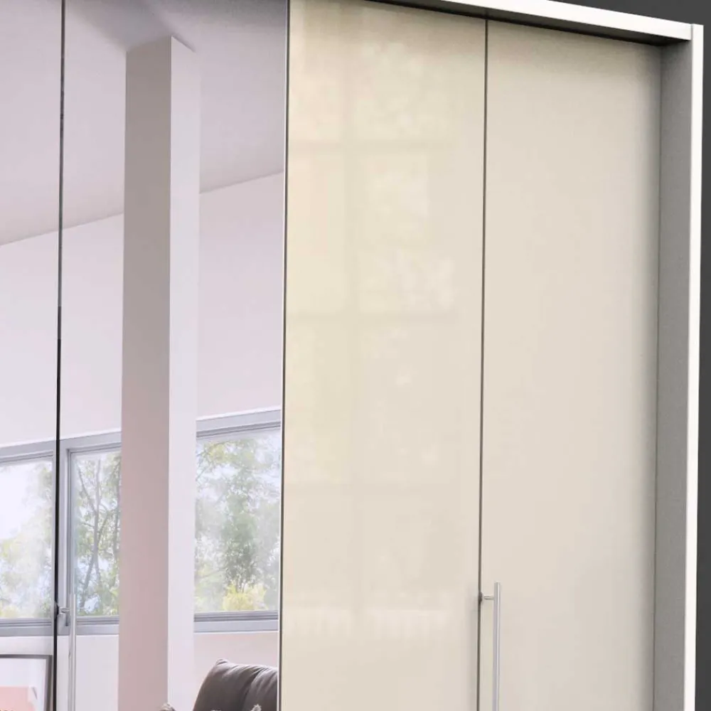 Wohnen Weiße Möbel|Glasmöbel*Spiegel Schlafzimmerschrank mit Falttüren - Zidarie