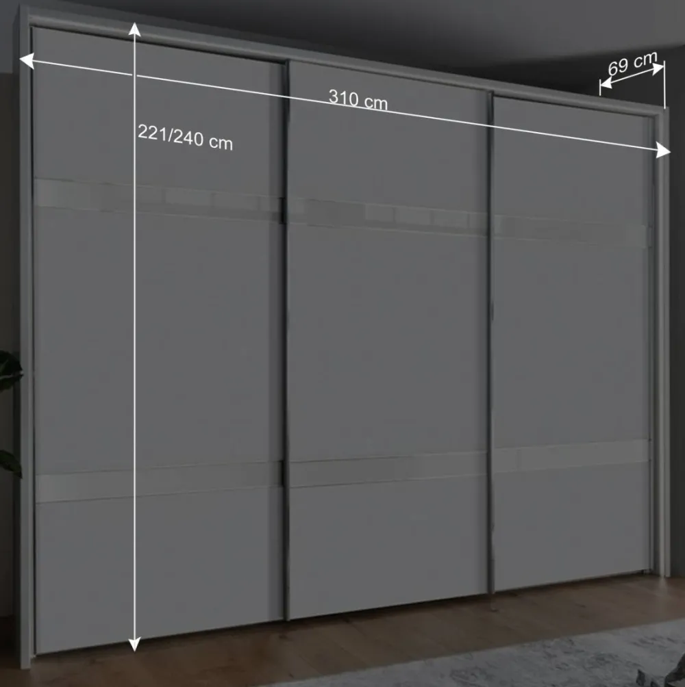 Wohnen Weiße Möbel|Glasmöbel*Spiegel Schlafzimmerschrank mit Falttüren - Zidarie