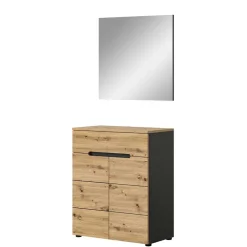 Wohnen Spiegel und Schuhkommode Set - Norja (zweiteilig)