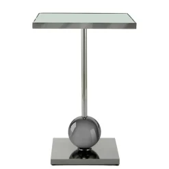 Wohnen Spiegelglas-Beistelltisch mit Säulengestell - Mandarino