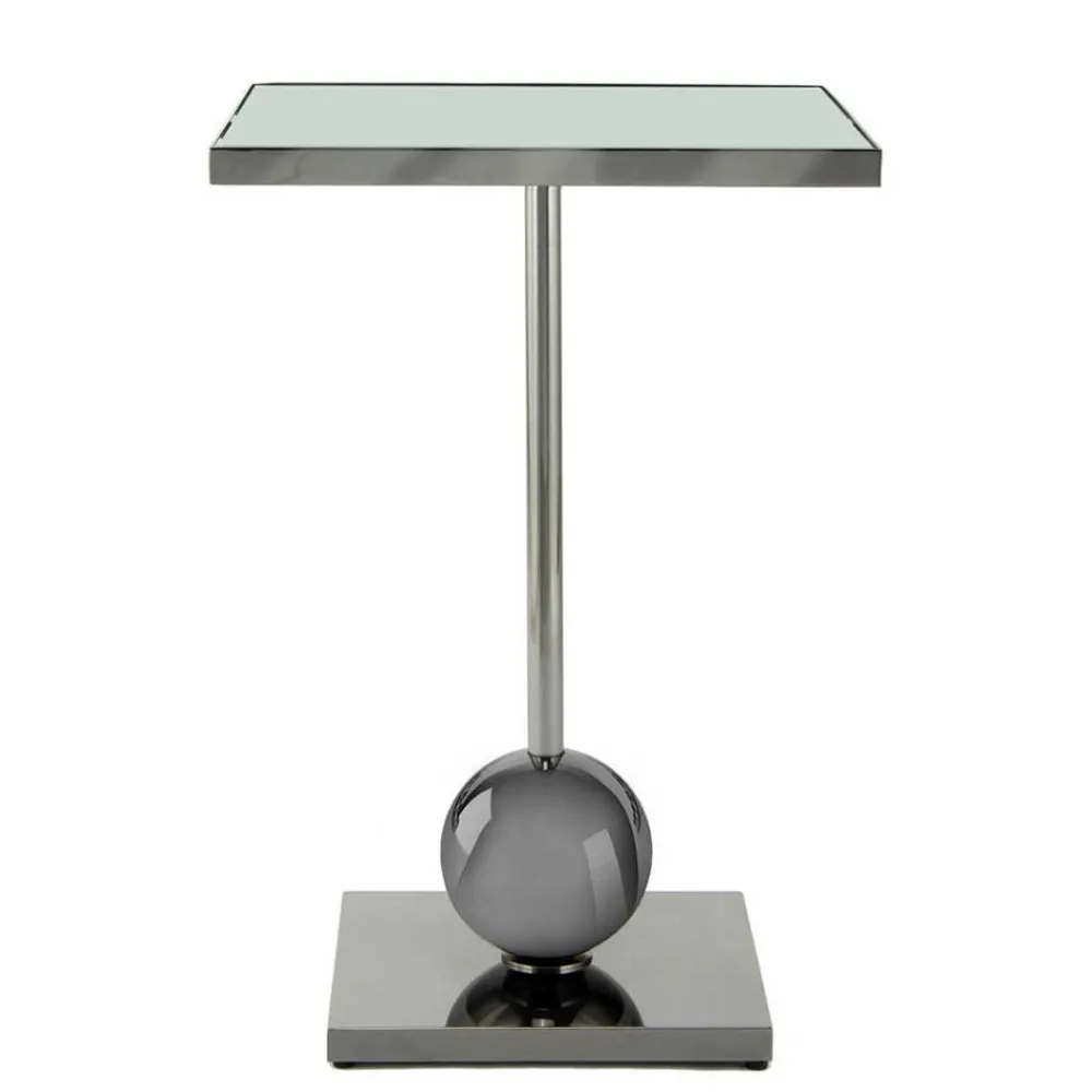 Wohnen Spiegelglas-Beistelltisch mit Säulengestell - Mandarino