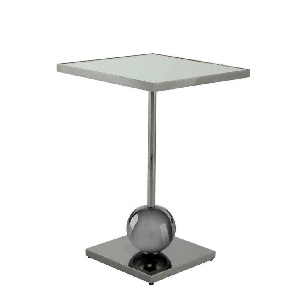 Wohnen Spiegelglas-Beistelltisch mit Säulengestell - Mandarino