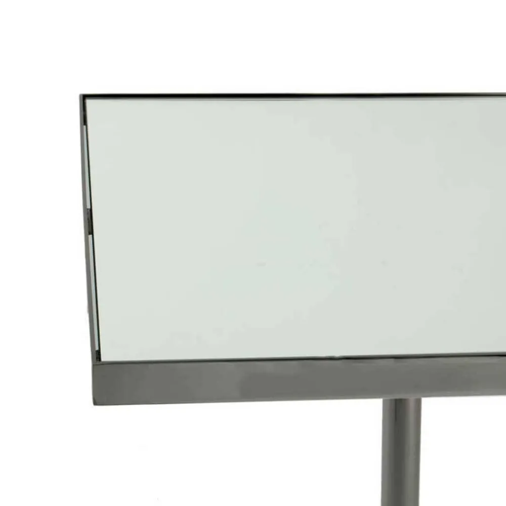 Wohnen Spiegelglas-Beistelltisch mit Säulengestell - Mandarino