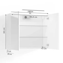 Wohnen Spiegelschrank mit Doppeltür in Weiß - Niam