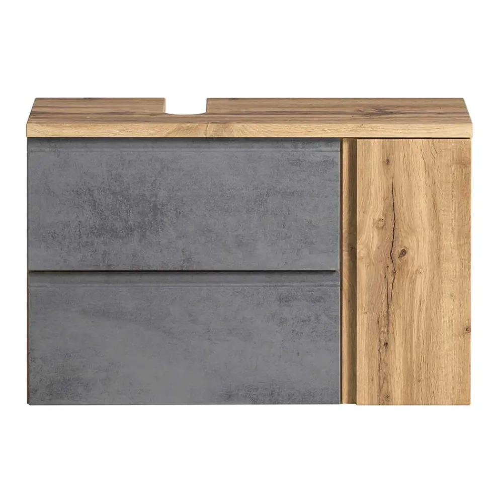 Wohnen Spiegelschrank 4-türig & Unterbeckenschrank - Mia (zweiteilig)