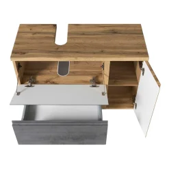 Wohnen Spiegelschrank 4-türig & Unterbeckenschrank - Mia (zweiteilig)